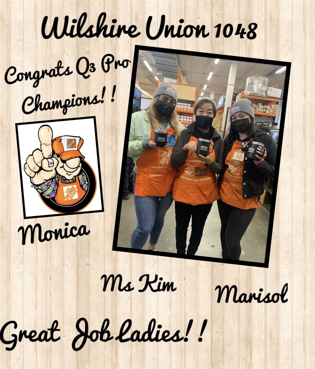 Congratulations to 3 of my PA’s for making it to #ProChampions let’s keep going strong to an awesome Q4 💪🏽 #WilshireUnion #Servantleader #HomeDepot