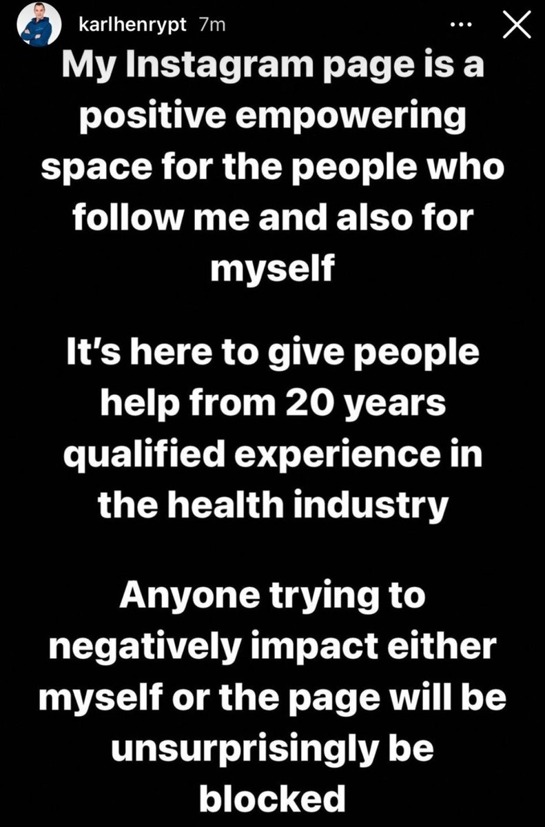 So #KarlHenry posted this to his Insta story. I got blocked for asking an honest question....that he answered!! 😂 Am I blocked on Twitter too? Can't tag him here either. And yes, I'm petty. But I don't care.