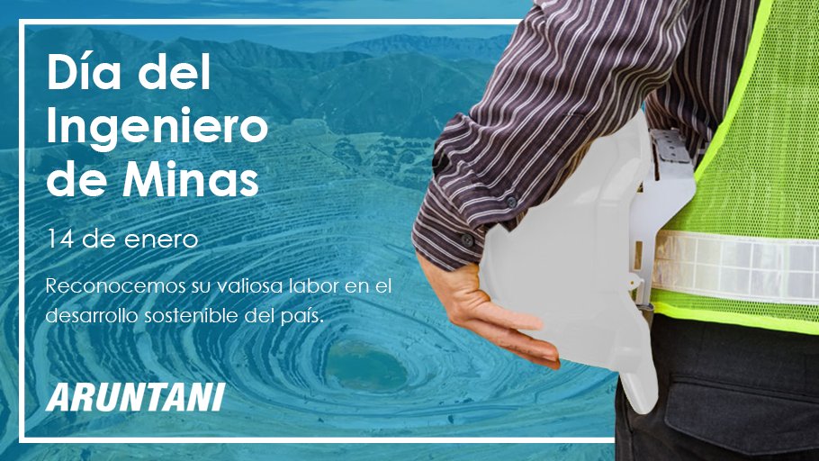 👷‍♀️ ¡Feliz día del ingeniero de minas! 👷‍♂️
Desde #Aruntani saludamos a los #ingenieros e #ingenieras de minas del país, que contribuyen en el desarrollo de la minería formal en el #Perú. 🤝
