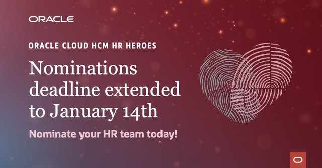 Do you know someone who’s made a difference in #HR over the past year? If the answer is yes, it’s not too late to nominate them for the <a href="/OracleCloudHCM/">Oracle Cloud HCM</a> #HRHeroes Awards 🏆! Learn more here: bit.ly/3GlOd8p