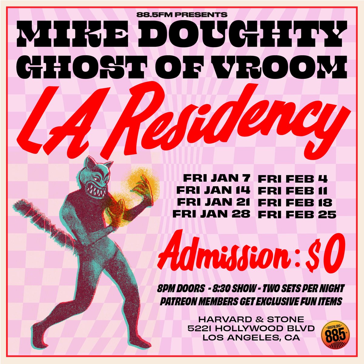 Mike_Doughty_'s tweet photo. FROM HQ: Mike Doughty's @ghostofvroom L.A. Residency presented by @885fmsocal starts TONIGHT at Harvard &amp; Stone! Come see Mike perform with Andrew "Scrap" Livingston, Madden Klass, Matthew Milligan and special guests Michael Wilbur and Christopher Wray. https://t.co/0VkC4IlahM