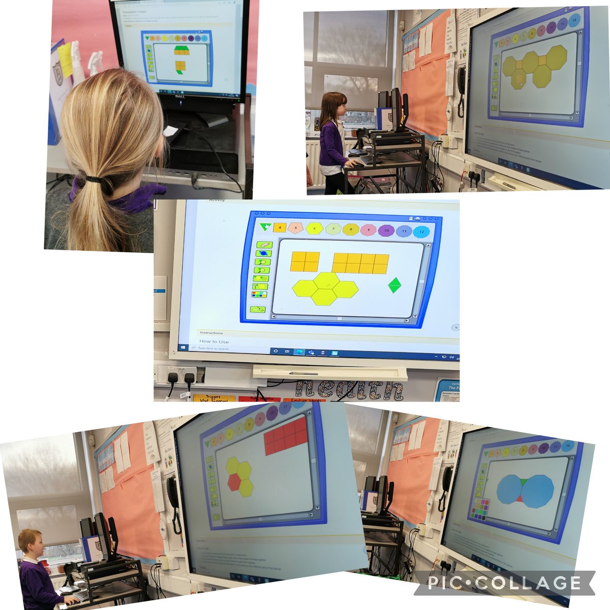 beanxMrsRowan's tweet photo. Today we created our own tilings (tessellations) in different ways #bpsnumeracy #bpsdigitallearning https://t.co/kfrJ1uaCdf