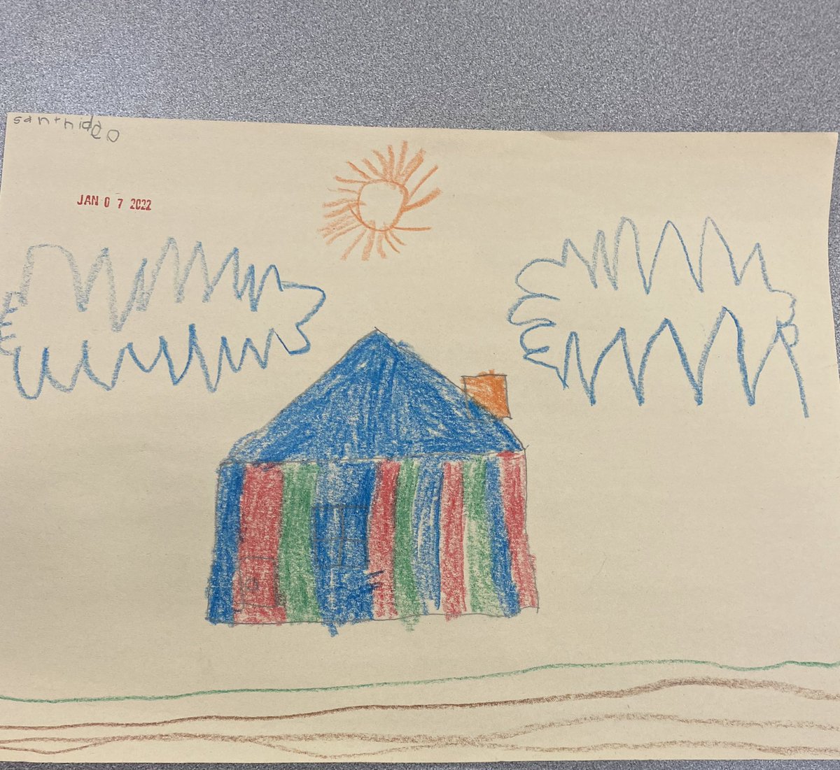 Adding extra details to our guided writing. Kids using the shapes they know to create a house and people.  <a href="/ReadandWriteBFF/">Dr. Lisa Edwards</a> <a href="/terribnsn/">Terri Benson</a> <a href="/Drjackieamtz/">Jacqueline Aguilar Martínez, Ed.D.</a> <a href="/Tomi_Dodson7/">Tomi Dodson</a>