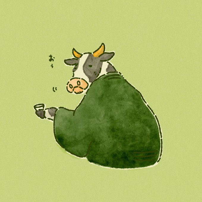 牛イラストのtwitterイラスト検索結果