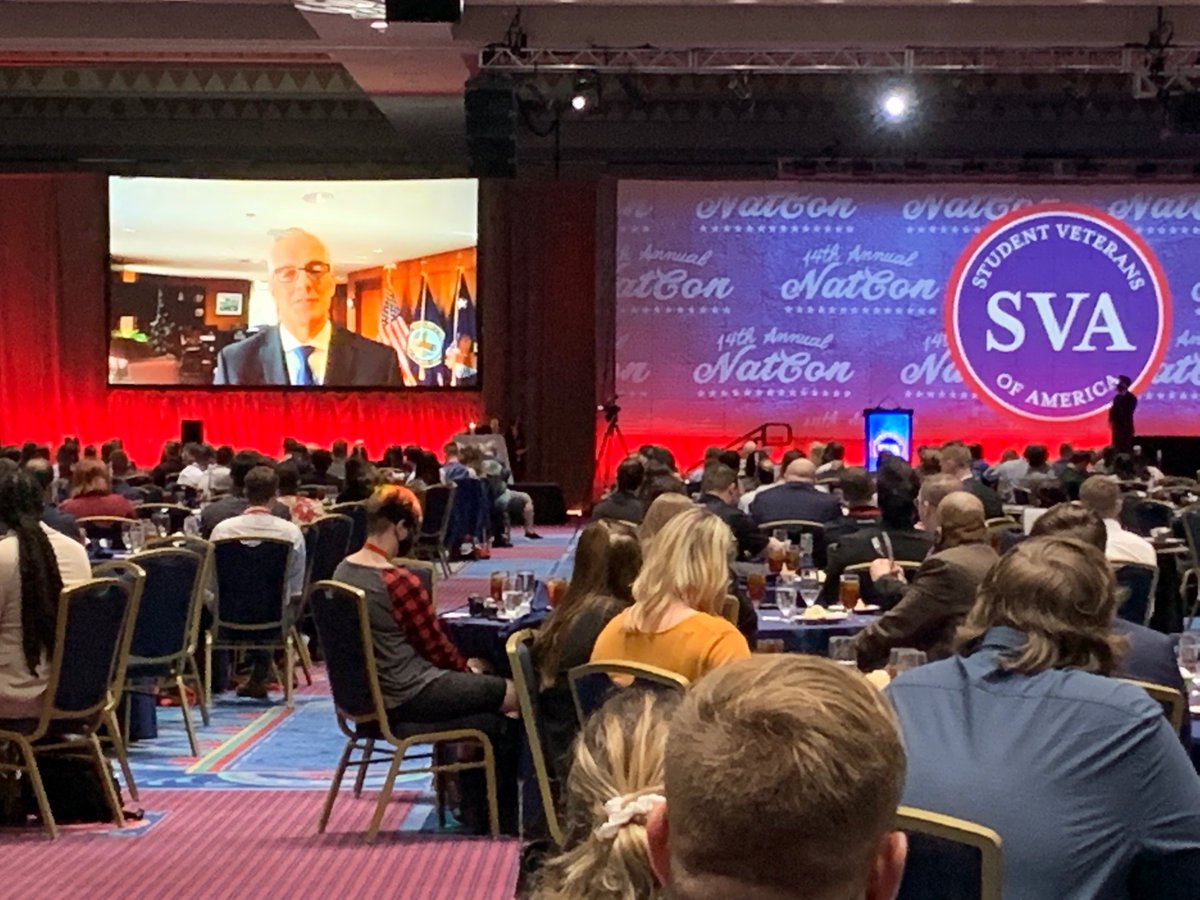 SVRN_vets's tweet photo. VA Secretary McDonough featured a story about SVRN’s own @nickmararac ’s  service to afghan allies in his address to #NatCon2022!   #WeAreSVA https://t.co/aIxiacjrpD