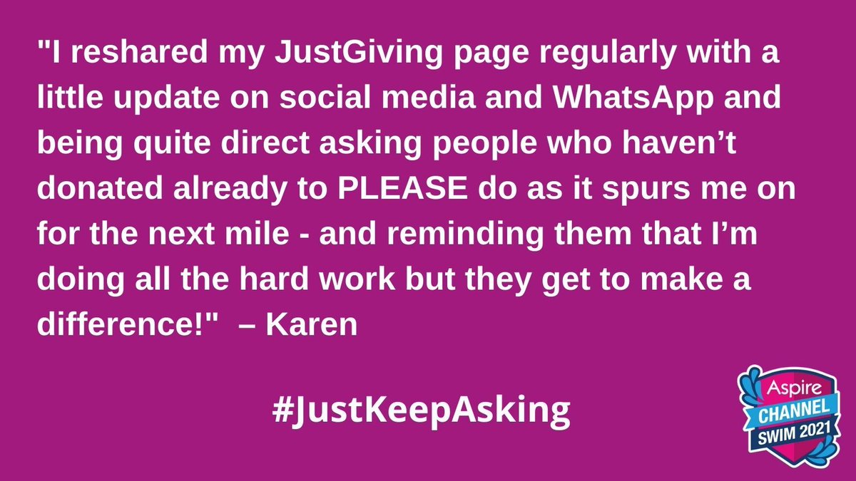 AspChannelSwim's tweet image. It may be January but that doesn't mean you have to stop fundraising!  Whether you've finished your swim, are still swimming or have just started, today is #FundraisingFriday so ask your supporters to sponsor you today!  #JustKeepAsking