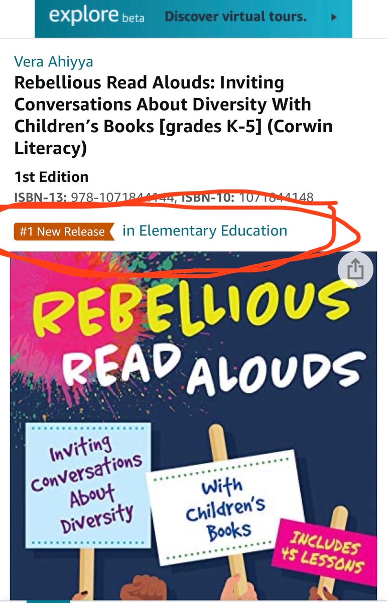 CorwinPress's tweet photo. Coming March 15 but already Amazonโs #1 New Release in Elementary Education ๐ Rebellious Read Alouds by Vera Ahiyya, beloved by educators worldwide as The Tutu Teacher (@thetututeacher on Insta). Get your copy first by ordering on corwin. com. Use code SAVE20 for a 20% discount! https://t.co/1E4z9eyECE