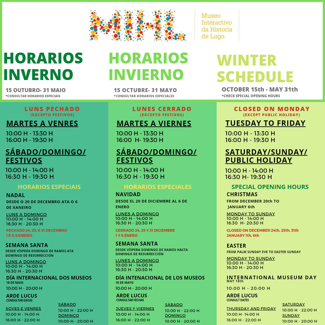 👍 Comeza unha fin de semana perfecta para visitar o <a href="/mihl_museo/">Museo Mihl</a> Velaquí o horario.

#Lugo #MuseosLugo