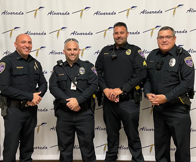 Happy Law Enforcement Appreciation Day!  
We are thankful for our EXCELLENT police officers <a href="/AlvaradoISD/">Alvarado ISD</a> #AlvaradoExcellence
<a href="/ChiefPayo/">Chief Payo</a> <a href="/OfficerDunivan/">Brandon Dunivan</a>
