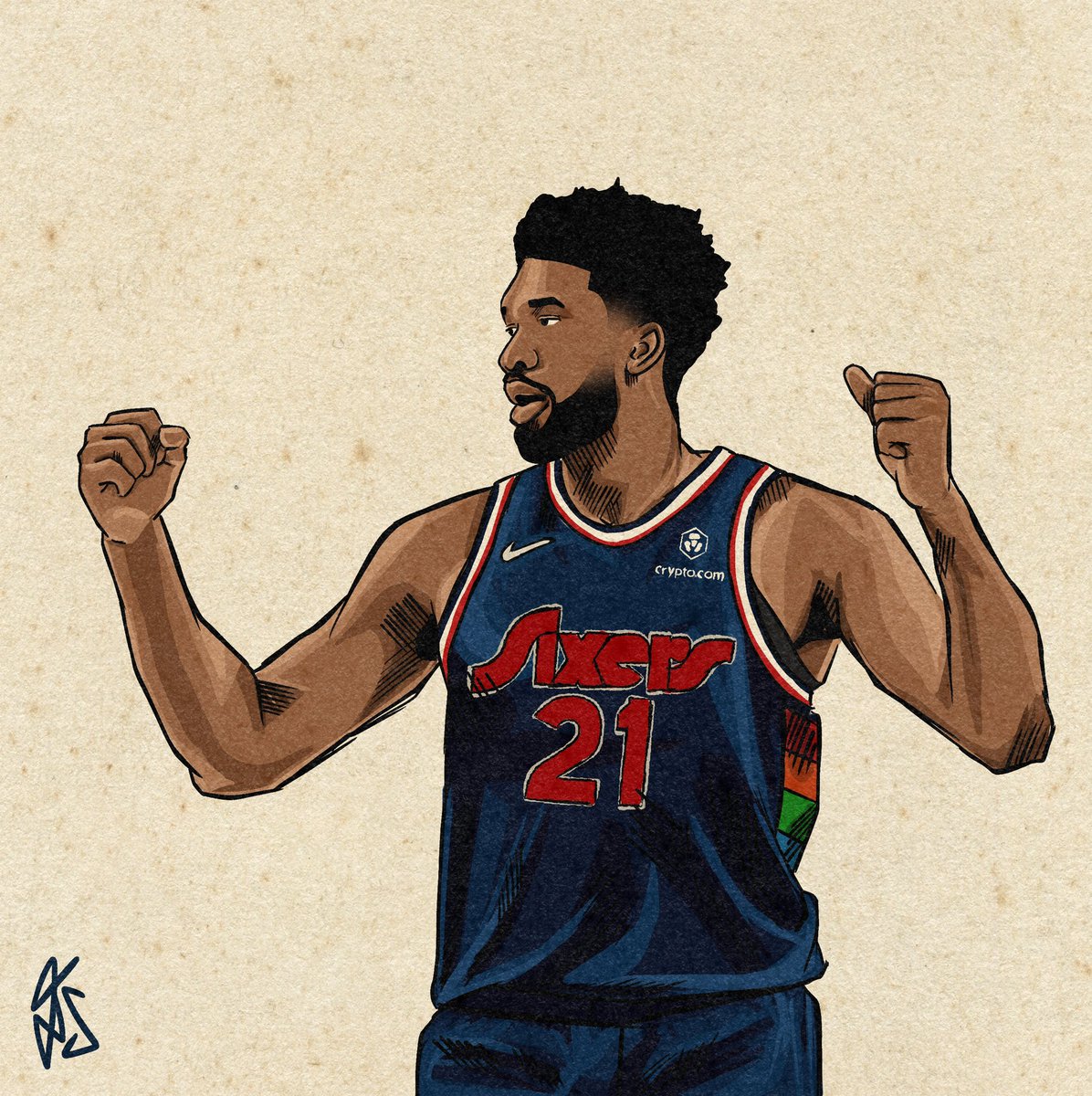 dhwanisaraiya_'s tweet photo. If this gets 500RTs today, I’ll give away every single Joel print I’ve ever made to someone. 

Votes count 2x today! 🏀

#NBAAllStar #JoelEmbiid https://t.co/2c9sOMHJHS