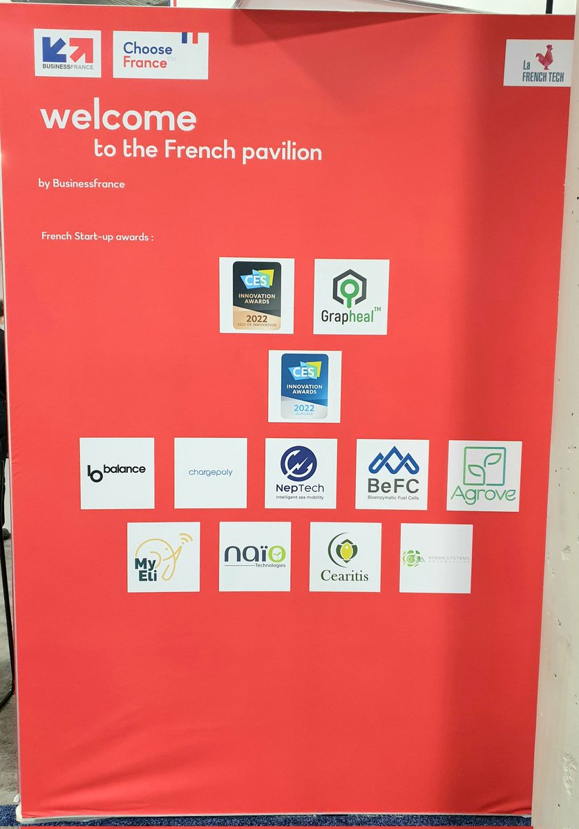 La French Tech (@lafrenchtech) on Twitter photo 🇫🇷 Cocorico 🇫🇷
Félicitations aux 9 startups françaises qui ont remporté un Innovation Awards au #CES2022! <a href="/BeFC_fr/">BeFC - Bioenzymatic Fuel Cells (BeFC)</a> <a href="/GRAPHEAL_SAS/">GRAPHEAL</a> <a href="/chargepoly/">CHARGEPOLY</a> <a href="/NepTechOfficial/">NepTech</a> <a href="/BeFC_fr/">BeFC - Bioenzymatic Fuel Cells (BeFC)</a> <a href="/AgroveFr/">Agrove.fr</a> @MyEli_fr <a href="/naiotech/">Naïo Technologies</a> @Cearitis <a href="/team_GSA/">Green Systems Automotives</a> <a href="/BBalance_io/">BBalance</a> 🇫🇷 Cocorico 🇫🇷
Félicitations aux 9 startups françaises qui ont remporté un Innovation Awards au #CES2022! <a href="/BeFC_fr/">BeFC - Bioenzymatic Fuel Cells (BeFC)</a> <a href="/GRAPHEAL_SAS/">GRAPHEAL</a> <a href="/chargepoly/">CHARGEPOLY</a> <a href="/NepTechOfficial/">NepTech</a> <a href="/BeFC_fr/">BeFC - Bioenzymatic Fuel Cells (BeFC)</a> <a href="/AgroveFr/">Agrove.fr</a> @MyEli_fr <a href="/naiotech/">Naïo Technologies</a> @Cearitis <a href="/team_GSA/">Green Systems Automotives</a> <a href="/BBalance_io/">BBalance</a>