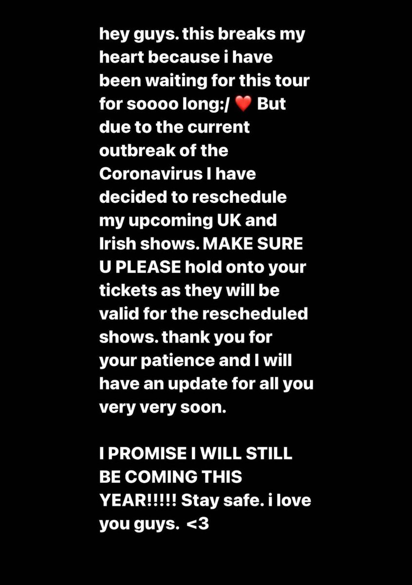 UK &amp; Ireland January 2022 tour update. PLEASE READ.