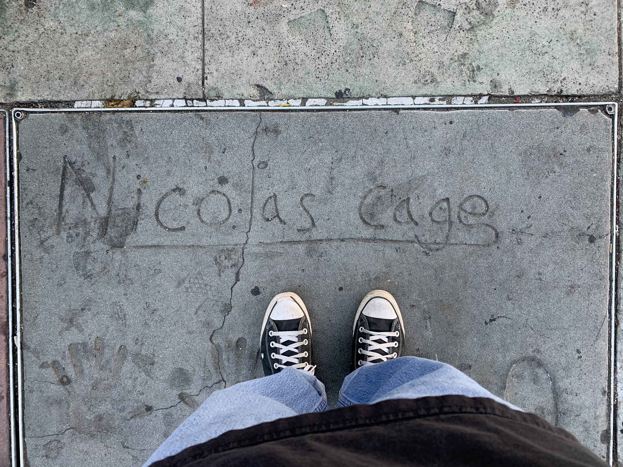Happy birthday nicolas cage !!! look it s ur hands next to my feet 