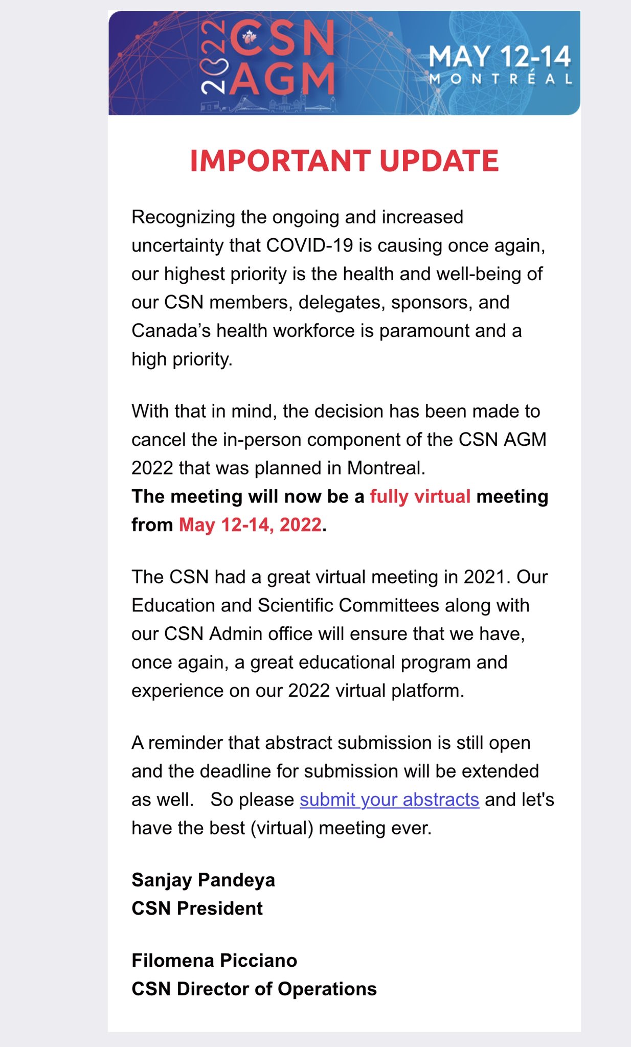 Csn Schedule 2022 Csn On Twitter: "Important Update‼️ The 2022 #Csnagm Will Be Fully Virtual  See Message From Prez @Drspandeya Below Https://T.co/Lx2Bmgn4Hw" / Twitter