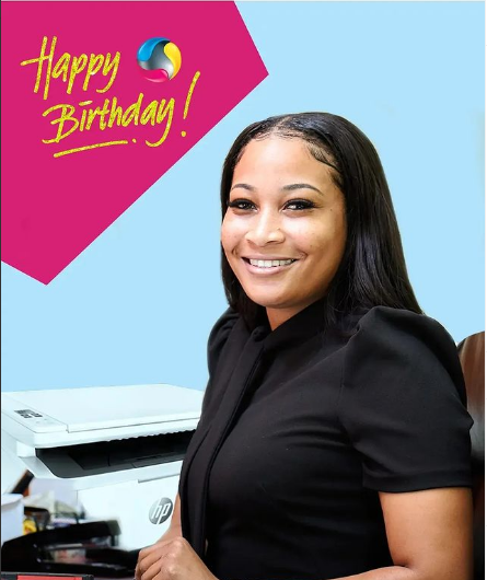 PrintWareJa's tweet photo. Join us in wishing a Happy Birthday to our CEO, Dominique Walker.

We've already given her the best gift she could possibly ask for....A hardworking team.😄 https://t.co/AYiLd43Ql9