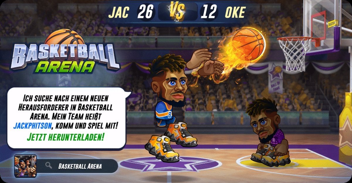 Ich suche nach einem neuen Herausforderer in Basketball Arena. Mein Team heißt jackphitson, komm und tritt gegen mich an! Jetzt herunterladen! app.adjust.com/5t7gxjd_g6ws1sj #basketballarena <a href="/basket_arena/">Basketball Arena</a>