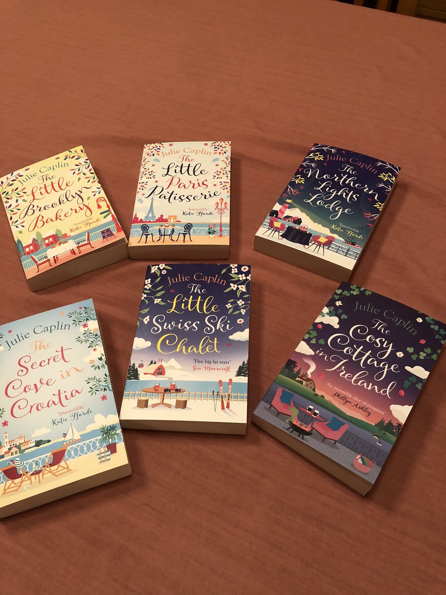 jean_bull's tweet photo. Just received my reading for 2022! All by @JulieCaplin! I lovedThe Little Café in Copenhagen and The Little Teashop in Tokyo. Couldn’t wait to read them all! @TripFiction Fantastic #romantic novels! 30% off with 1st purchase @HarperCollins! https://t.co/qLYYHwQl8P