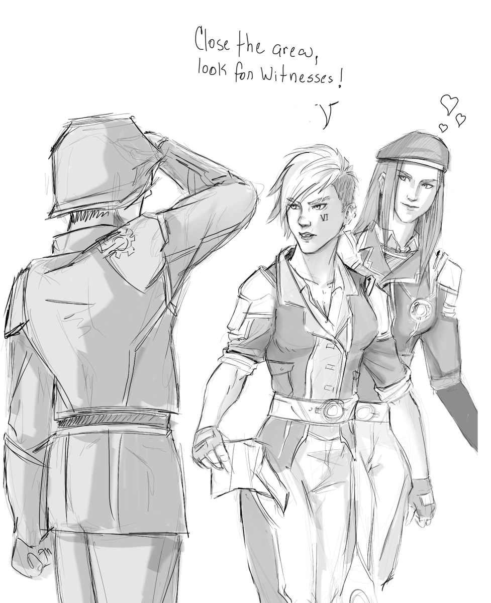 On Duty! Patrol Day with they fav duo 

Quick draw. I used @trixdraws Uniform as a reference. I loved the desing she used.

#leageoflegends #Arcane #piltoversfinest #vixcaitlyn #caitvi #caitlynlol #vilol #violyn #wildrift #LegendsOfRuneterra