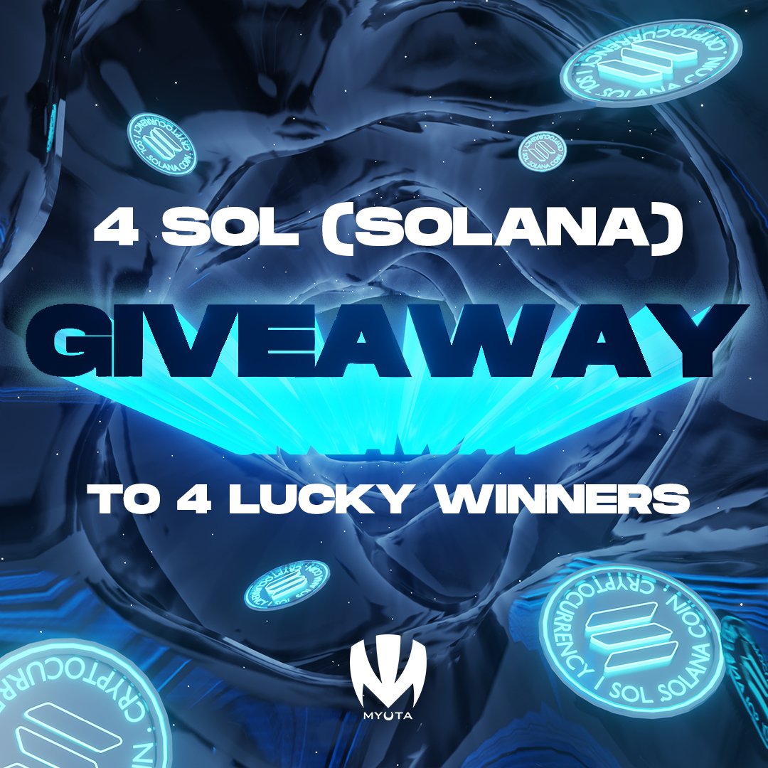 🚨 4 SOL to 4 lucky winners! #Giveaway 

1) Tag 3 Friends
2) Like + RT
3) Follow <a href="/myutanft/">MYUTA</a>
4) Join Our #Discord👇
discord.gg/myuta

📢 Winners will be announced on Discord! 
.
.
#Myuta #Myutarangers #NFT #NFTs #Solana #Blockchain #Crypto