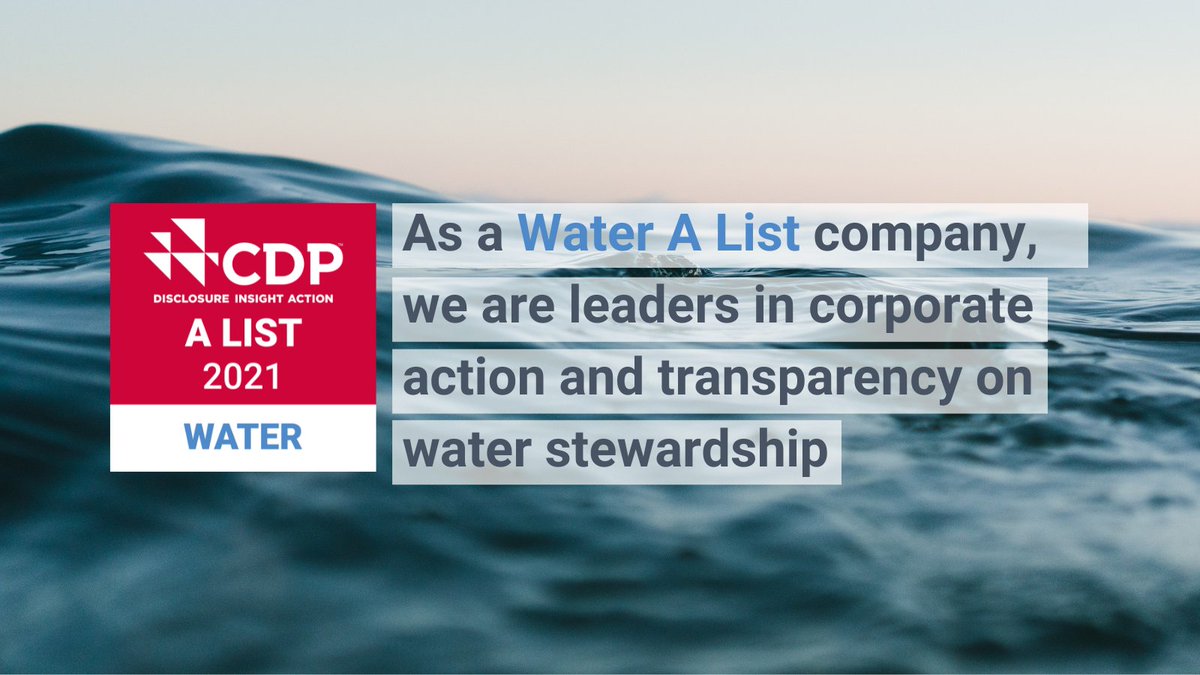 Building a water secure world begins with understanding our impacts. We’re proud to have earned a place on @CDP’s Water A List for our leadership in corporate transparency &amp; action on water risk. https://t.co/ViUUAZeuBp #CDPAList https://t.co/jnYno4C7ix