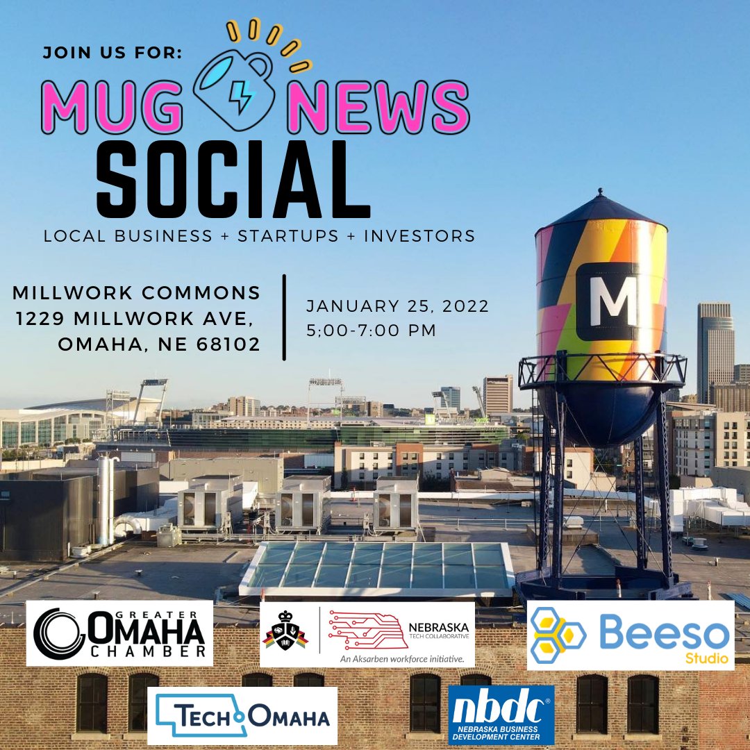 Mug.News (@mugnewsofficial) on Twitter photo Come join @mugnewsofficial for some snacks, drinks, and networking on January 25th <a href="/millworkcommons/">Millwork Commons</a> from 5-7. Also sponsored by <a href="/OmahaChamber/">Omaha Chamber</a> <a href="/neb_tech/">NebTechCollab</a> <a href="/BeesoStudio/">Beeso Studio</a> <a href="/techomaha/">TechOmaha</a> and <a href="/NBDC_Nebraska/">NBDC</a>
eventvesta.com/events/12201-m… Come join @mugnewsofficial for some snacks, drinks, and networking on January 25th <a href="/millworkcommons/">Millwork Commons</a> from 5-7. Also sponsored by <a href="/OmahaChamber/">Omaha Chamber</a> <a href="/neb_tech/">NebTechCollab</a> <a href="/BeesoStudio/">Beeso Studio</a> <a href="/techomaha/">TechOmaha</a> and <a href="/NBDC_Nebraska/">NBDC</a>
eventvesta.com/events/12201-m…
