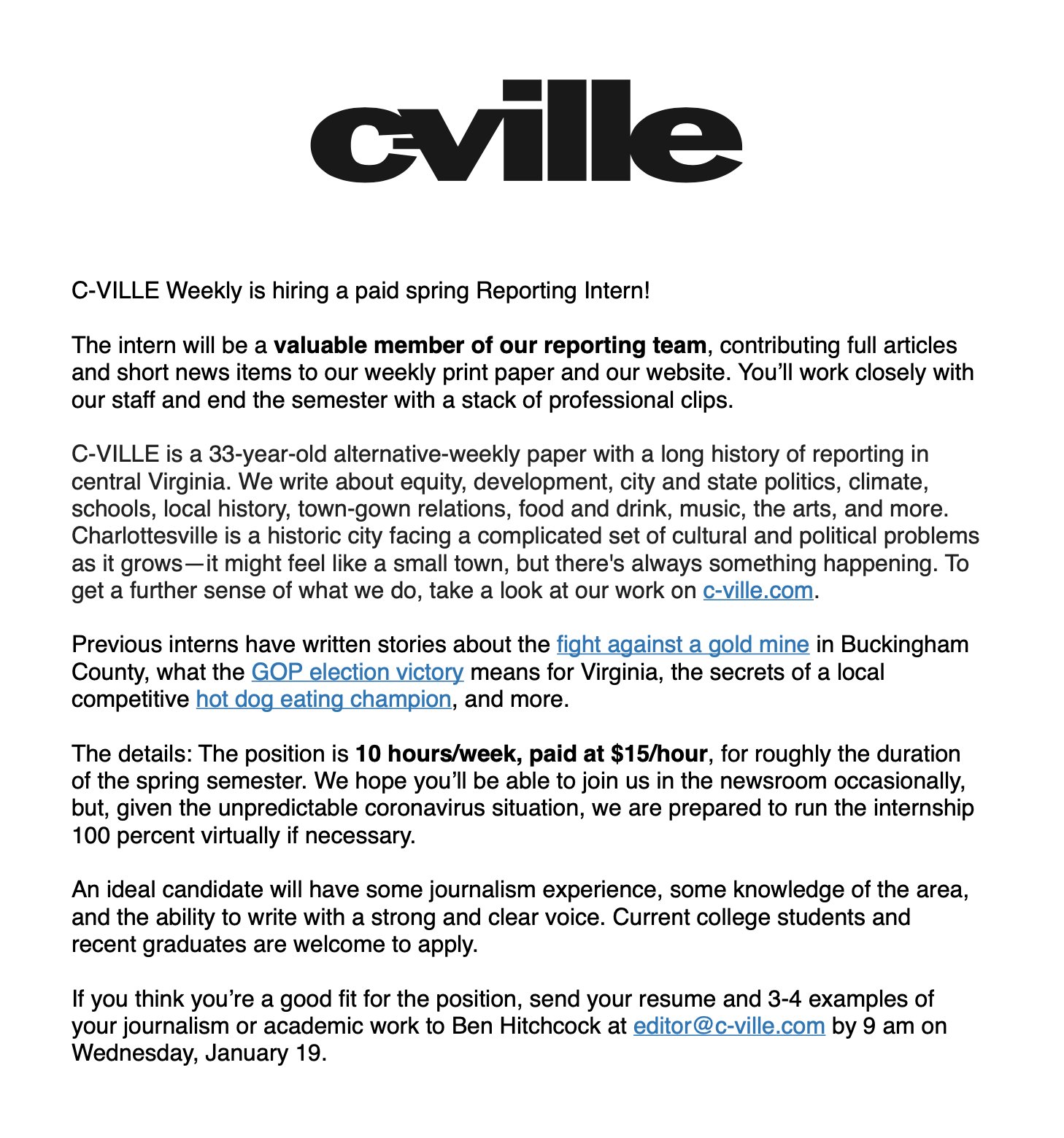 C-VILLE Weekly