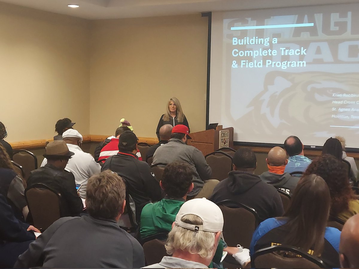 Kristi Robbins of St. Agnes on Building a Complete Program to a packed house in the auxiliary room <a href="/TXMileSplit/">Texas MileSplit</a> <a href="/AngryHalfMiler/">Coach SWERV M.Ed. R.A.A</a> <a href="/TAPPSbiz/">TAPPS</a> <a href="/TappsTrack/">TAPPS Track & Field</a>