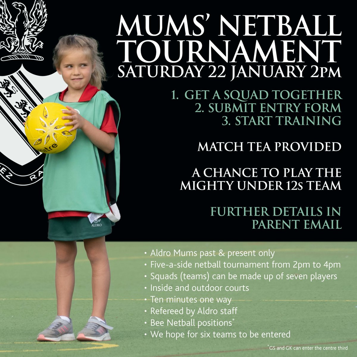 This year we have an exciting addition to the school calendar – a Mums’ Netball Tournament! If you have any queries, are struggling to put a team together or want to be involved but don’t know anyone, please contact Head of Girls Games, Mrs Karen Andrews #lifeataldro #mumsnetball