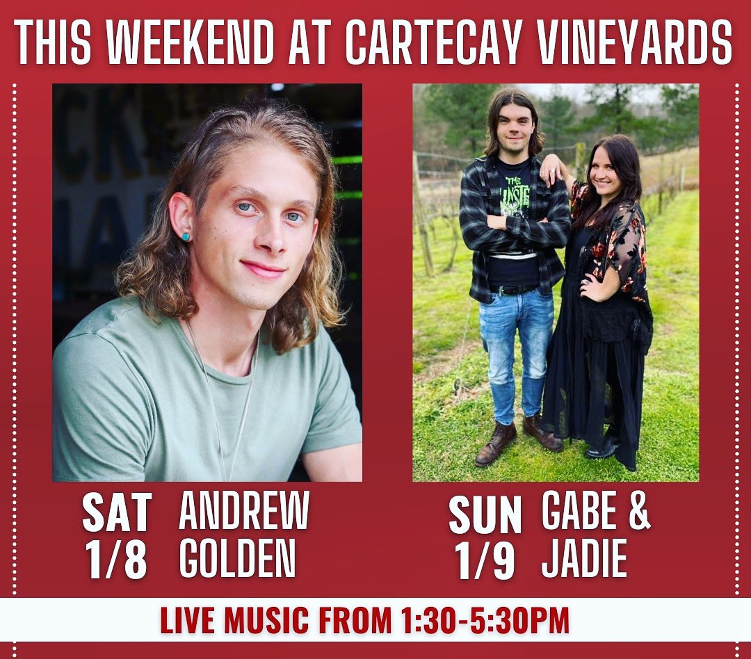 Happy Friday! Come on out this weekend and enjoy the crisp weather and beautiful views of #ellijaywinecountry! We’ve got an awesome live music line up for you so bring your party hat and your thirst! #cartecayvineyards #ellijayga #winery #georgiagrown #opengeorgiawine