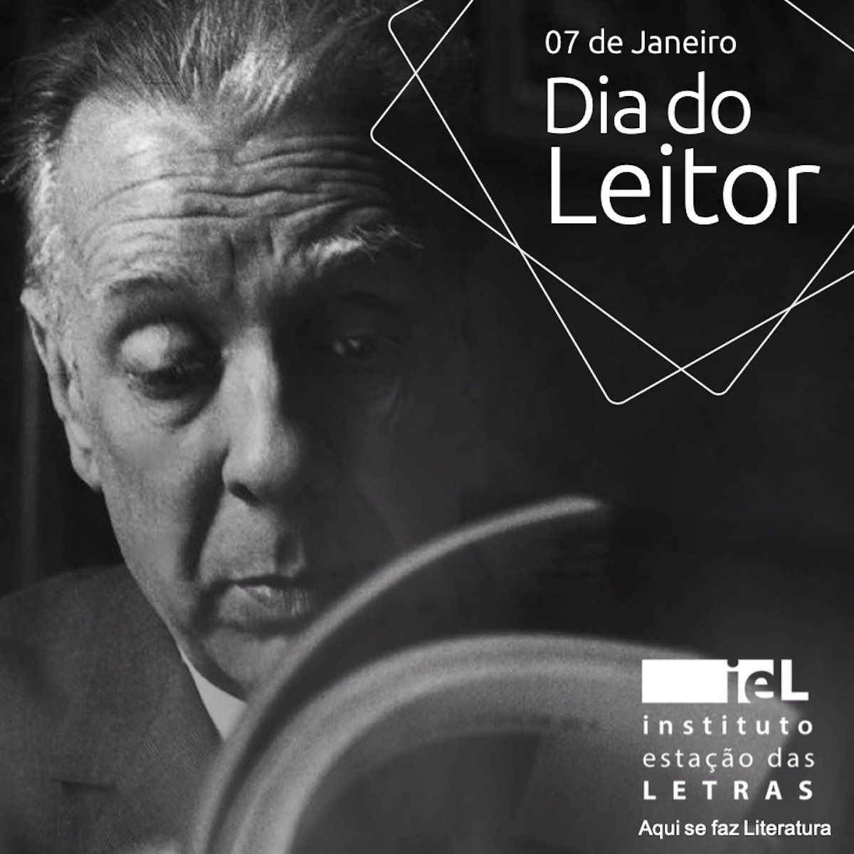 Literarea's tweet image. “Que outros se jactem das páginas que escreveram;
a mim me orgulham as que tenho lido(…)
a tarefa que empreendo é ilimitada
e há de acompanhar-me até o fim,
não menos misteriosa que o universo
e que eu, o aprendiz”
Jorge Luis Borges no poema Um Leitor.