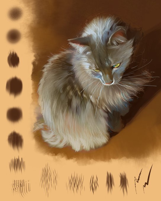 You can download my new fur brush pack here: https://t.co/7bUwfqPSP8

Type in "0" to download for free, or leave a tip if you're comfortably able to and want to!

The .abr file is for Photoshop, the .sut files are for CSP, &amp; the .brushset file is for Procreate! PNGs included! 
