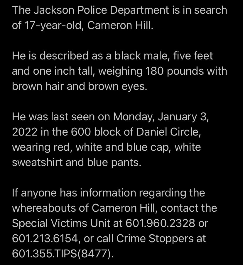 JacksonMSPolice's tweet photo. #MissingRunaway https://t.co/F9s8c4Ct1T