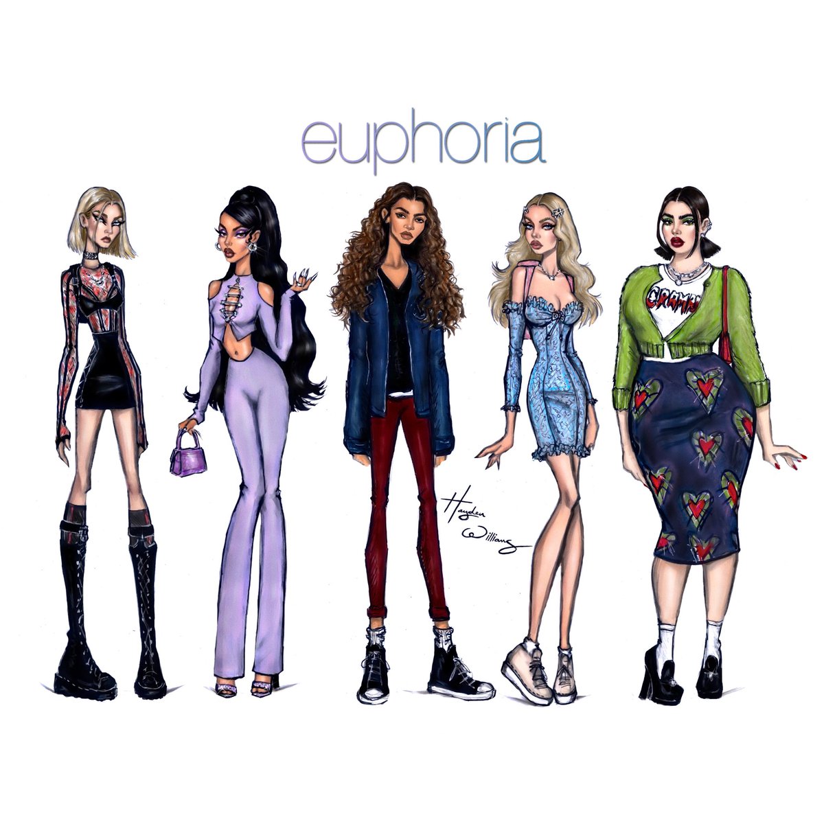 #Euphoria season 2 collection. 

Who is your fave? 💜
#Jules #Maddy #Rue #Cassie #Kat #HunterSchafer #AlexaDemie #Zendaya #SydneySweeney #BarbieFerreira #EuphoriaMakeup #EuphoriaEdit #HBO @HBO @Zendaya 
@euphoriaHBO 
instagram.com/p/CYcKIfhs8fN/