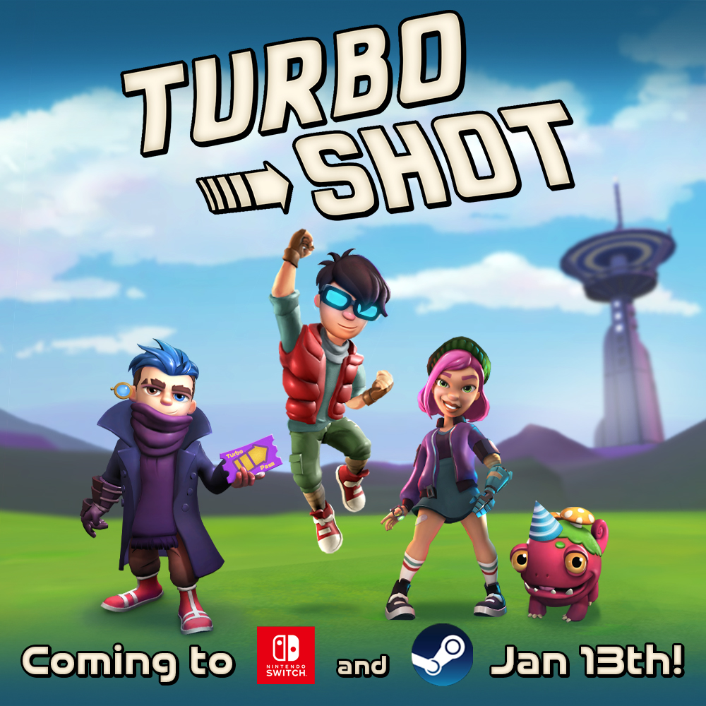 #LAUNCH #ANNOUNCEMENT: Turbo Shot is coming to Nintendo Switch and Steam! Get it for FREE next week on Thursday, January 13th! Join the Discord to stay up to date with #TurboShot and future releases!