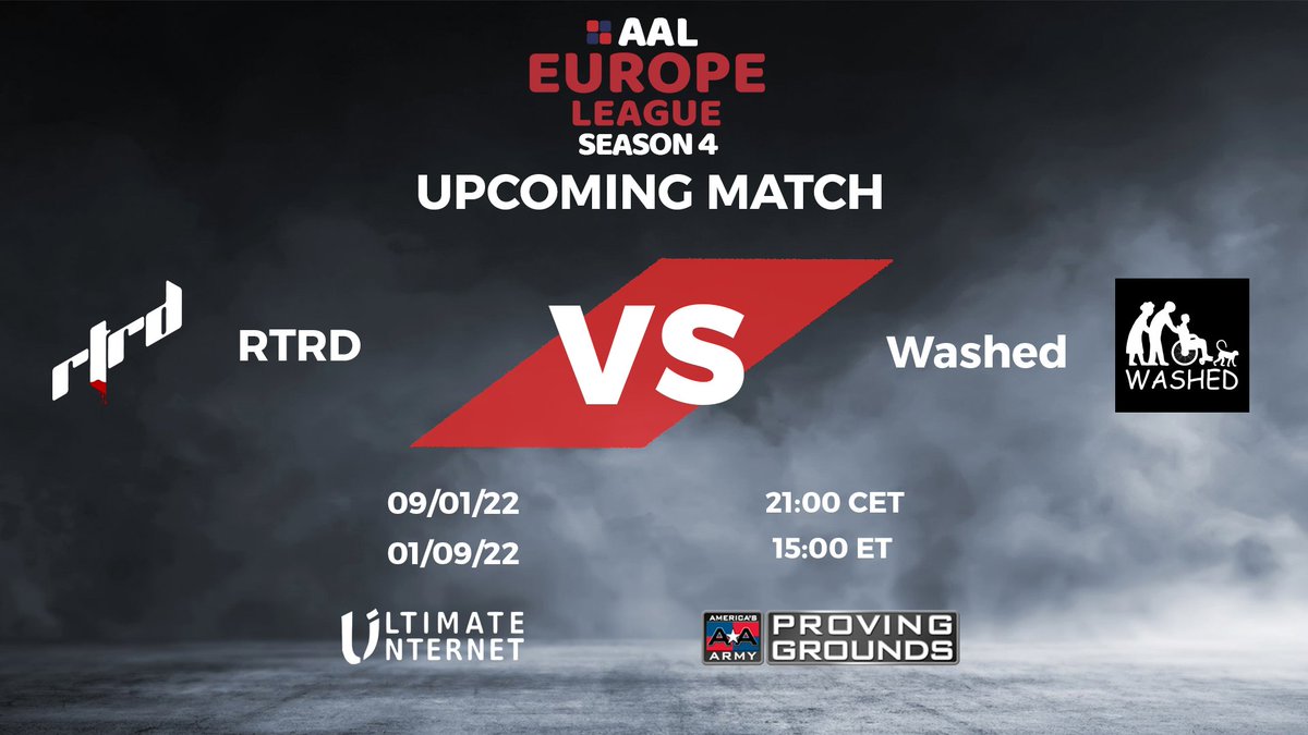 AALeaguegaming's tweet photo. Europe League Season 4 2021-2022 
The stream of this sunday, 5th week of League:

       RTRD  vs   Washed 

 ⏰ 21:00 CET - 15:00 ET

 📺 https://t.co/3Eu3XvLGKp

 🎙️Glory https://t.co/ZnwunK9l47 https://t.co/5BjNLXHFqs
