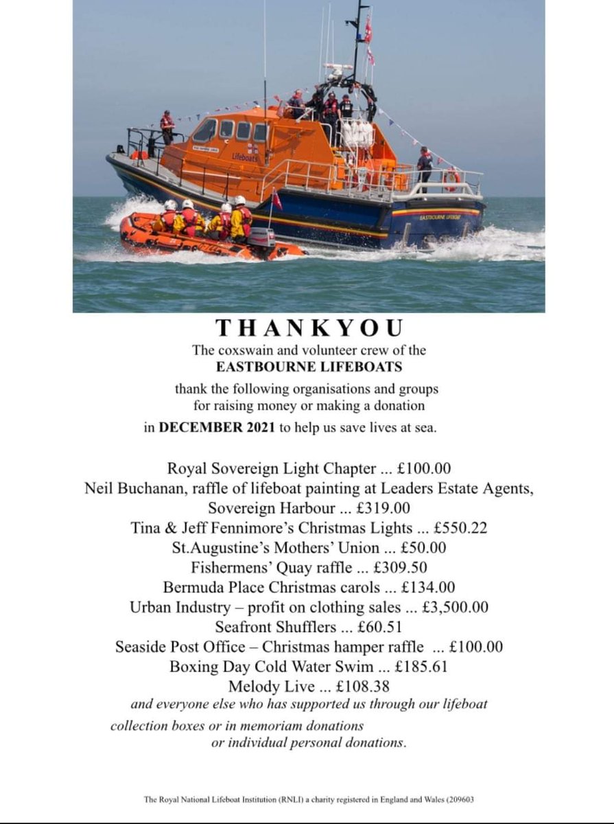Eastbourne Lifeboats (@RNLIEastbourne) on Twitter photo 2022-01-07 20:05:06