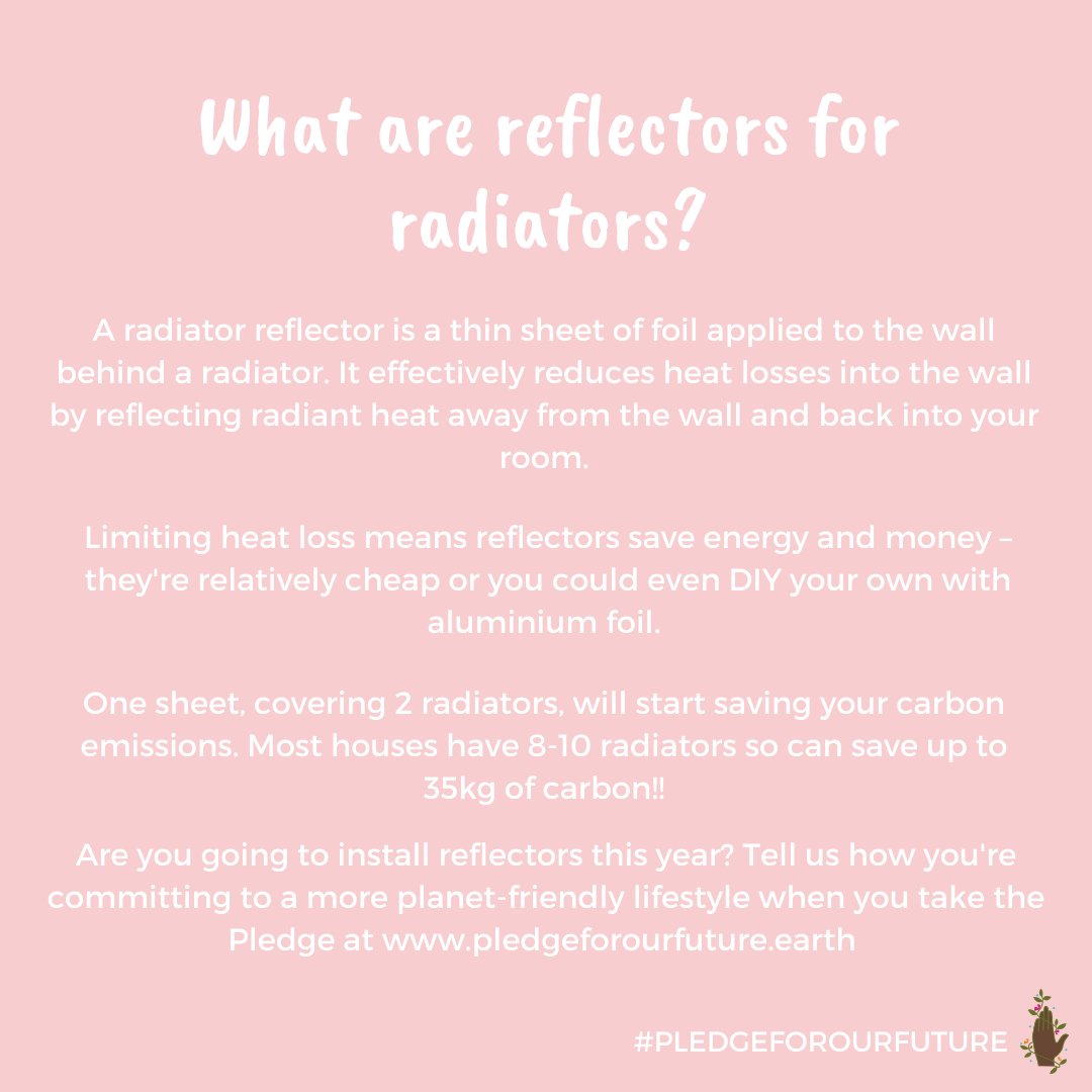 Naturepledge's tweet photo. Fit reflectors to your radiators to save £££ and reduce your energy use!💛🏠 Check out https://t.co/wrZaVW8s9h for more great tips👏🏿

#GreenHacks #environment #nature #sustainability #sustainable #thermostat #energysaving #energysavingtips #climatechange #carbonfootprint https://t.co/fydO891Kpj
