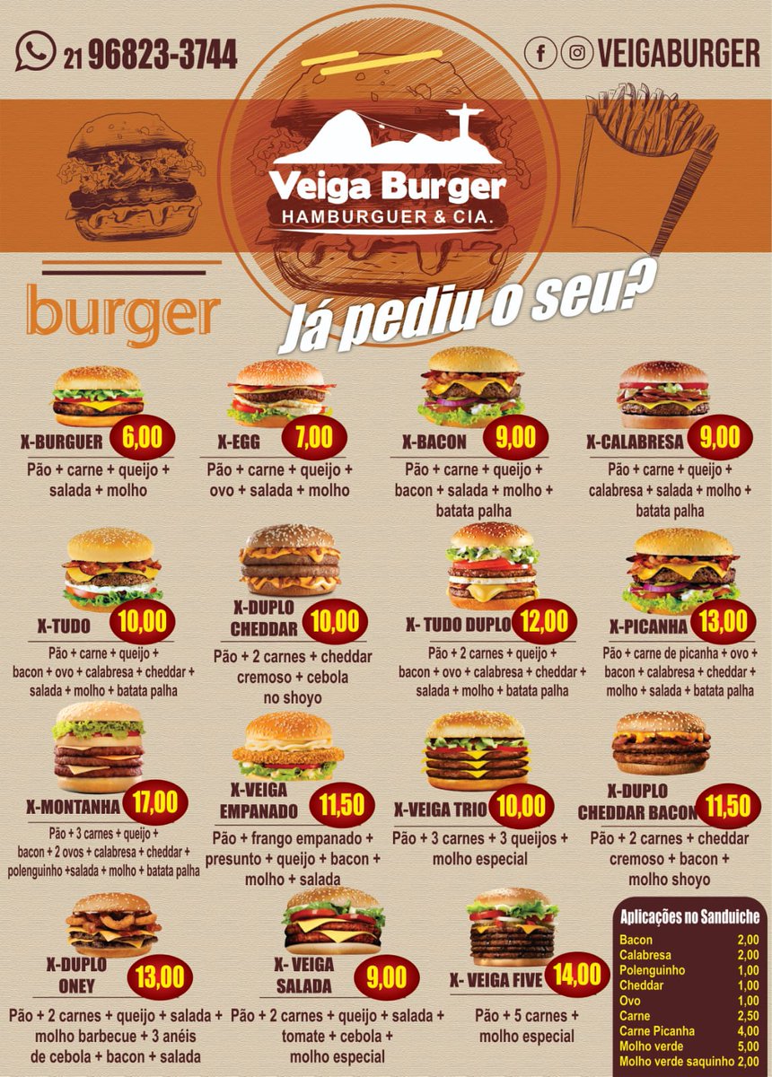 veigalanche's tweet photo. VEIGA BURGUER 
Já estamos funcionando 🍔🍟

Quarta feira a Domingo.
Folga Seg e terça feira.
Horario 19h até 1h Da manhã 
Telefone : 96823-3744

Consulte taxa entrega 🛵
Estamos no Ifood 🛎
Aceitamos cartão ou pix 📲 https://t.co/5DMyBK1Ka3