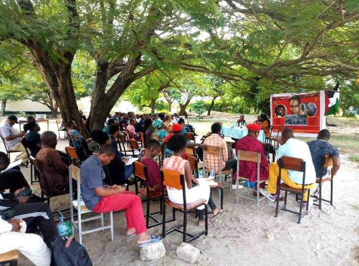 AAPRP's tweet photo. Whether the village school, the shaded tree, neighborhood march or the internet webinar, the task is the same. To help raise the peoples consciousness and provide a permanent mechanism for the masses to execute its own liberation and forward development #BuildTheAAPRP #LinkInBio https://t.co/nhfnGnajls