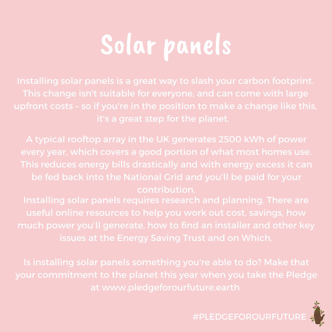 Naturepledge's tweet photo. Check locally to see if there are any solar panel schemes near you - it's a great way to reduce your energy bills and help the planet🏠🌎

#GreenHacks #GreenHack #environment #nature #sustainability #sustainable #energysaving #climatechange #carbonfootprint #solar #solarpower https://t.co/LBQxC2VqvX