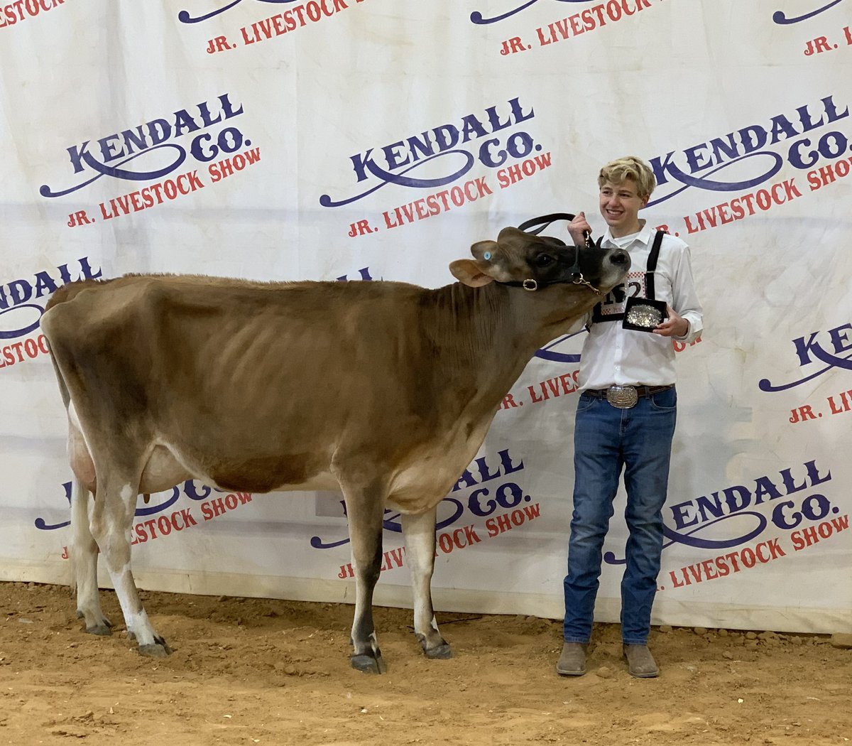 GenevaSchoolTX's tweet image. Sophomore Will Muck won Champion Dairy Heifer and his seventh grade sister Sadie Muck won Reserve Champion Miniature Hereford at the Kendall County Jr. Livestock Show today. Way to go Will and Sadie!