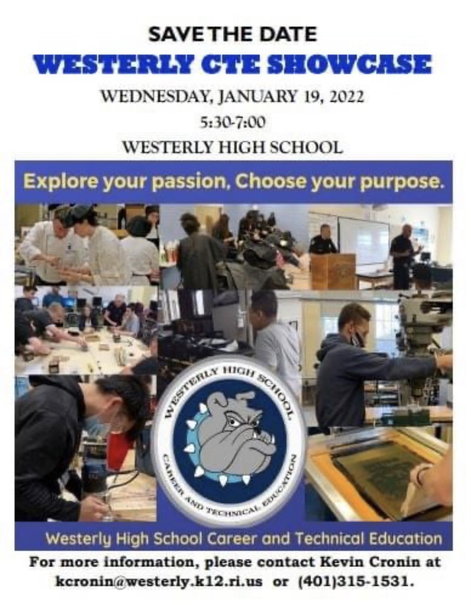 Kevin Cronin (@knmcronin) on Twitter photo It’s great to be a Bulldog! Join us 1/19 to learn about our CTE programs and see our facilities!#BulldogNation <a href="/whs_bulldog/">WHS Bulldogs</a> @WesterlySuper <a href="/StoreyAlicia/">alicia storey</a> <a href="/WPSBulldogs/">WPS Bulldogs</a> @WMSRIPrincipal It’s great to be a Bulldog! Join us 1/19 to learn about our CTE programs and see our facilities!#BulldogNation <a href="/whs_bulldog/">WHS Bulldogs</a> @WesterlySuper <a href="/StoreyAlicia/">alicia storey</a> <a href="/WPSBulldogs/">WPS Bulldogs</a> @WMSRIPrincipal