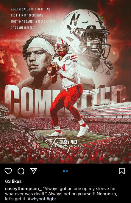 Former Texas QB Casey Thompson is headed to Nebraska <a href="/RivalsPortal/">resting</a>