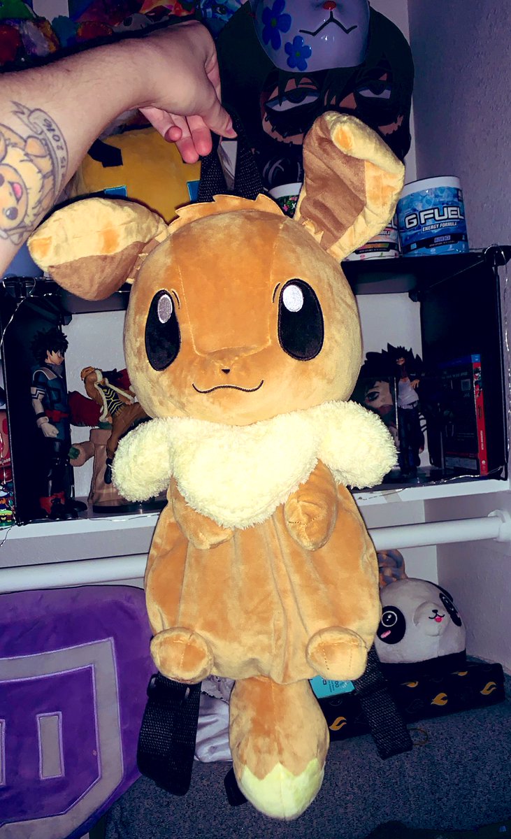 tatewolfz's tweet image. Hims is here. ✨😚 #eevee #eeveebackpack #plushbag #pokemon