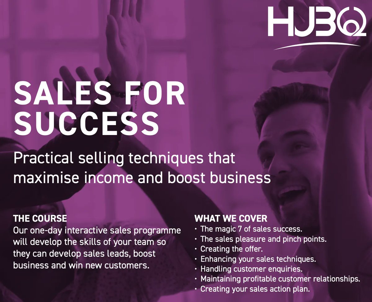 Want to enhance your business, increase your customer base and boost sales? Our Sales for Success programme will show you how to do just that! Head over to hub62.co.uk for more information or contact us direct. #sales #success #footfall #boostingbusiness #people