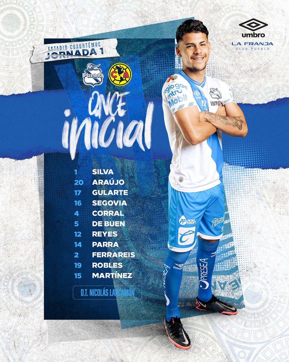 🔵 L O S  1️⃣1️⃣  L A R C A B O Y S ⚪️

Estos son los elegidos por <a href="/NLarcamon/">Nicolas Larcamon</a> para defender el 🏟 Cuauhtémoc 👊🏼

RT si hoy estás con #LaFranjaQueNosUne🎽 hasta el final
