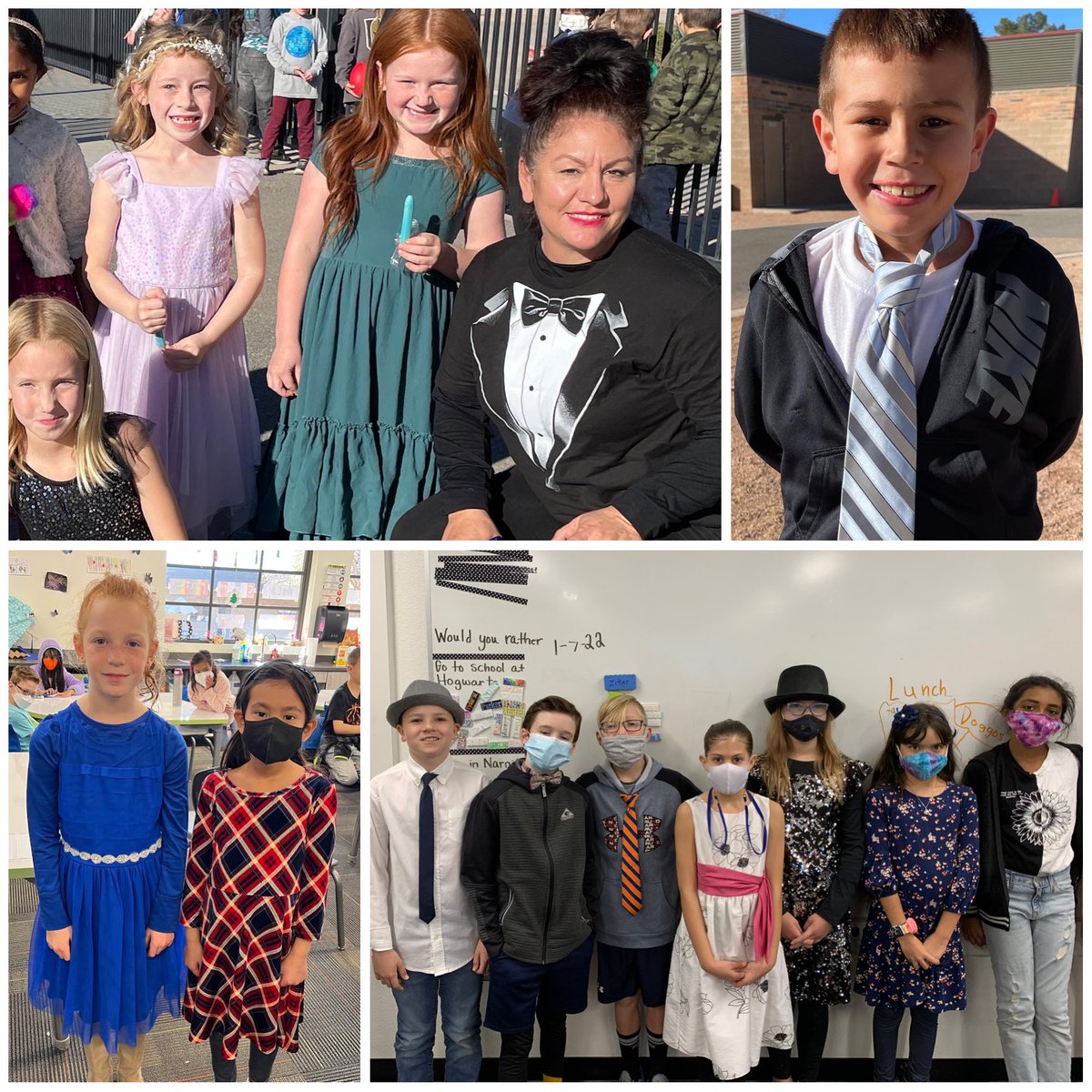 GiftedWeinberg's tweet image. Student Leadership-sponsored Spirit Fridays are always fun! Today was “Formal Day,” and our crew looked fabulous! Next week is grade level color day - look for info in Monday’s Paw Prints! #growwga #wga2122