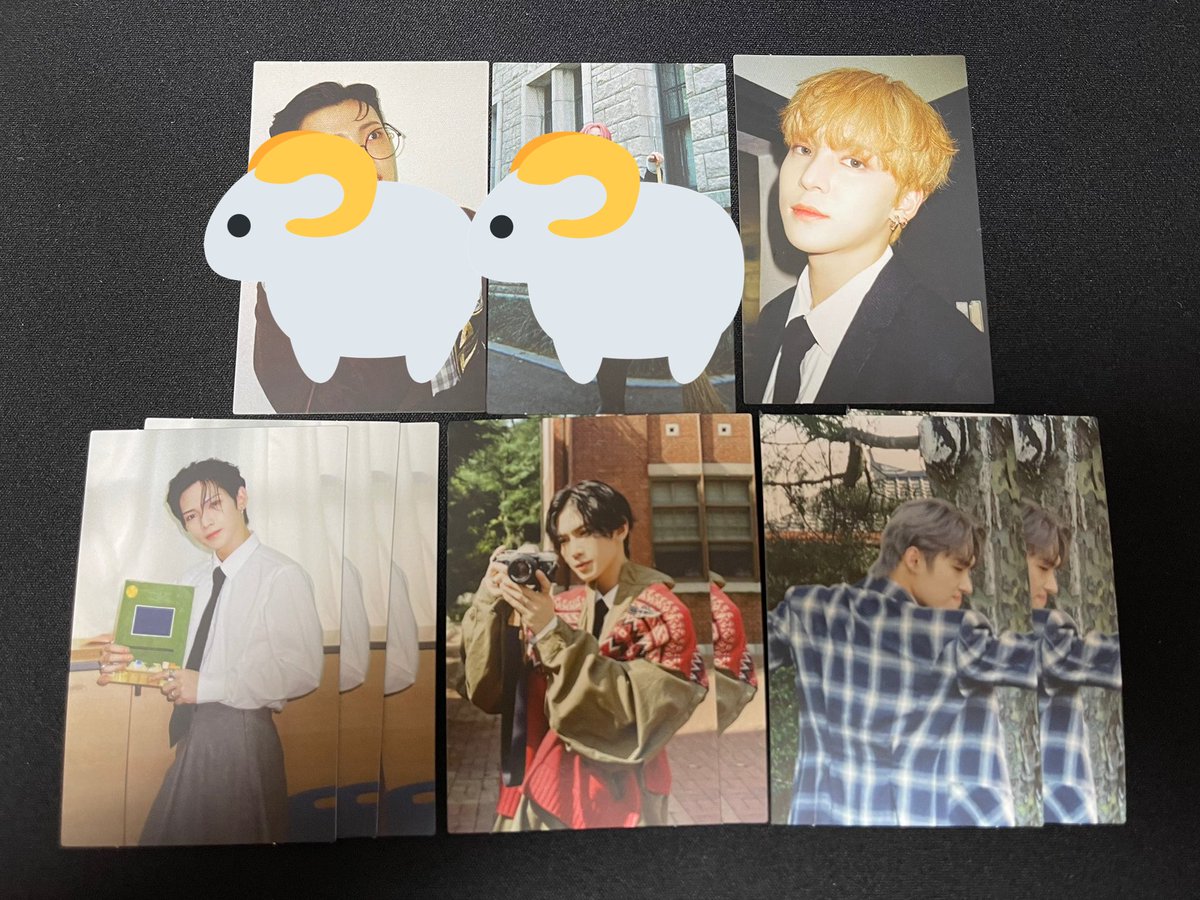 __Todestrieb's tweet photo. 🐑スタンプの付いているものは交換が決まりました。

ATEEZ ZERO:FEVER EPILOGUE 封入トレカ
過去トレカ
譲 画像1〜4枚目
（ソンファ ユノ ヨサン ミンギ ウヨン ジョンホ）
求 当方未所持 ヨサン

お手数ですが、お写真いただけますと幸いです🙇
リプライ、DMお気軽にどうぞ😊 https://t.co/Lmp4OTocpK