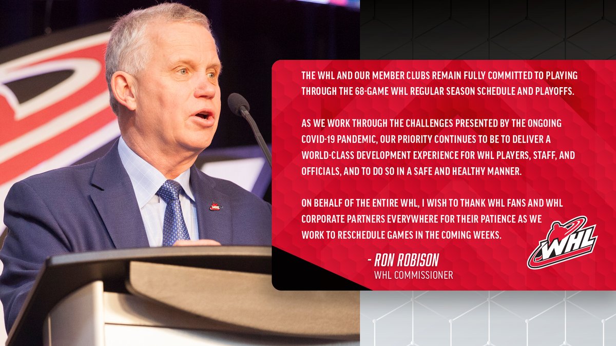 An update from the WHL on COVID-19 protocols

bit.ly/3n8Z5yD

#RDREBELS  #WHL