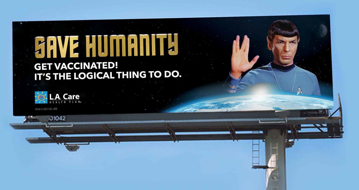 Leonard Nimoy as Mr. Spock on vaccine billboard
